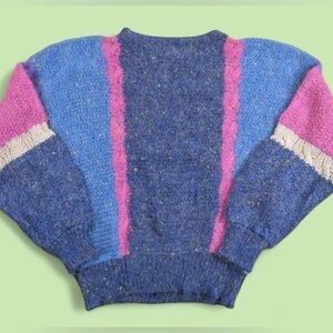 Vintage 1990’s Ginenne Knitted Crewneck Sweater cute Colorblocking